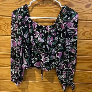 Black Floral Top